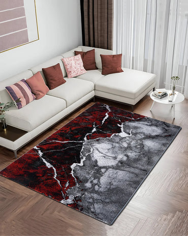 Cosmo Grey and Maroon Carpet