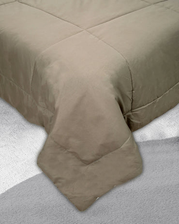 Amelia Reversible Comforter & AC Quilt | Walnut & Cream | Box Design