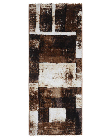 60X150 CM Diamond Runner | Abstract Brown Blocks
