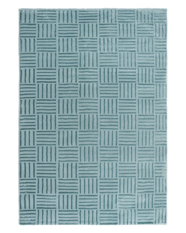 Aura Striped Grid Aqua Carpet