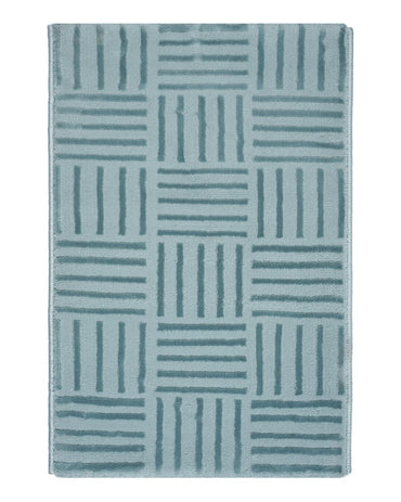 40X60 CM Aura Doormat | Striped Grid Light Blue