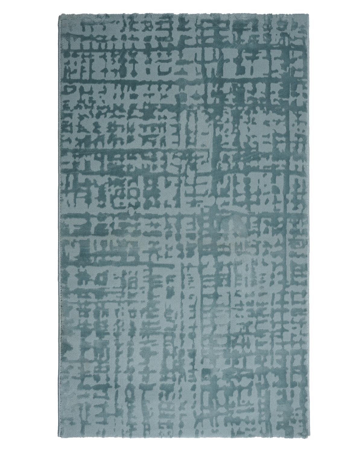Aura Grid Abstract Aqua Carpet