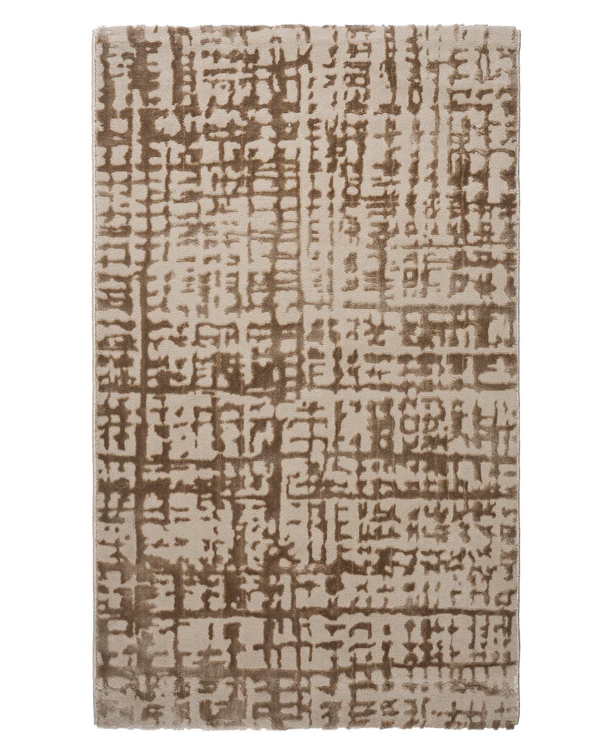 Aura Grid Abstract Gold Carpet
