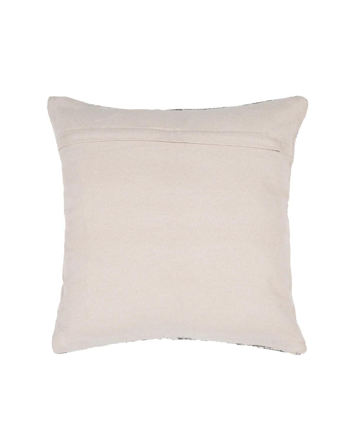 18X18 inch Steel Green Jacquard cotton cushion covers | Set of 2