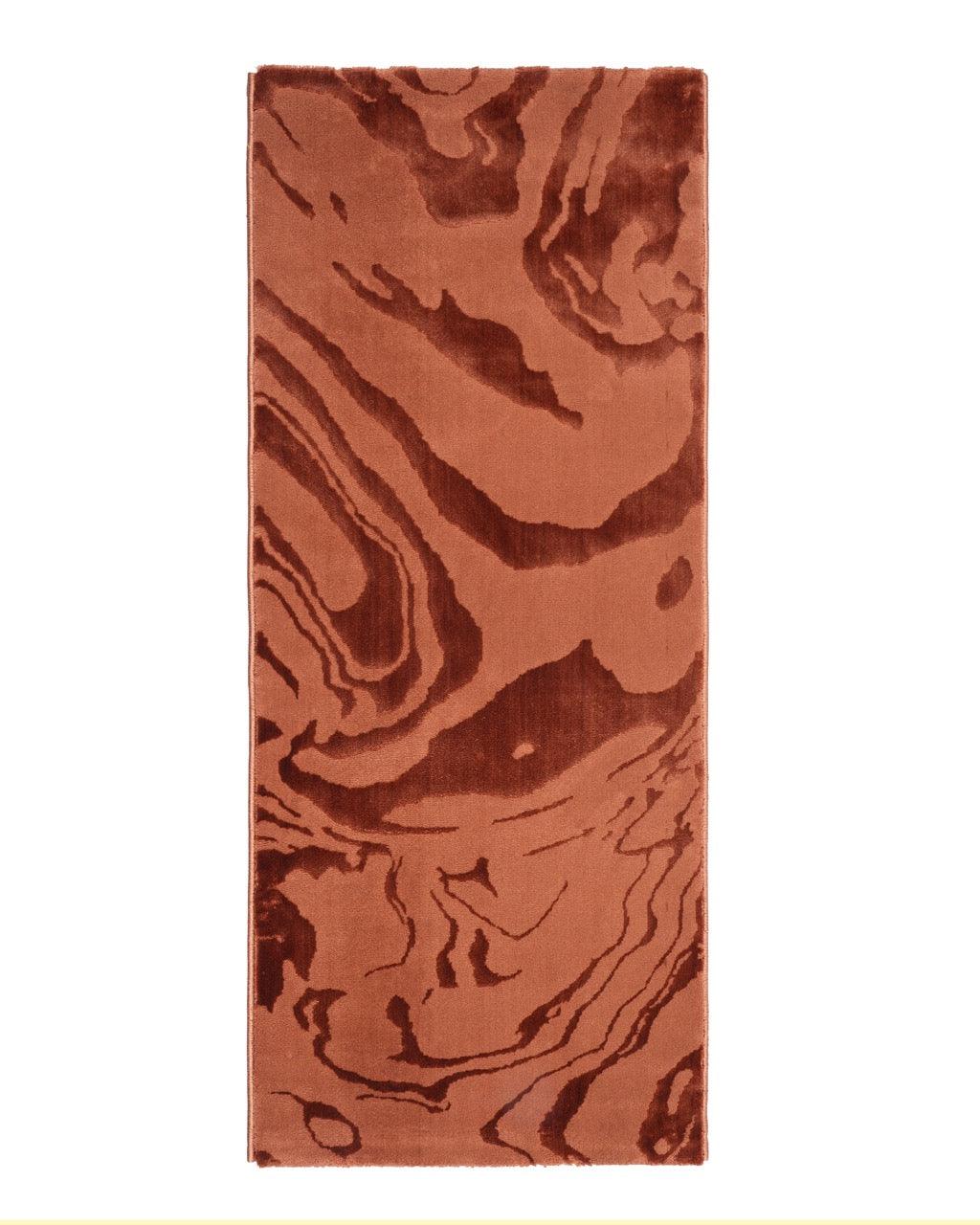 Aura Marble Print Rust Carpet