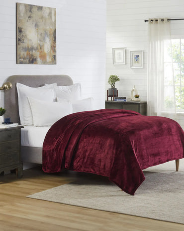 Cosmo AC Blanket | Burgundy Bliss | Flano Fabric