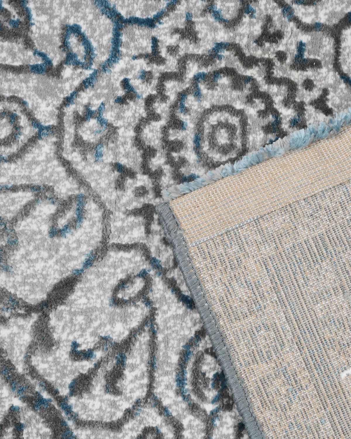 Mystic Grey and Sky Medallion Carpet