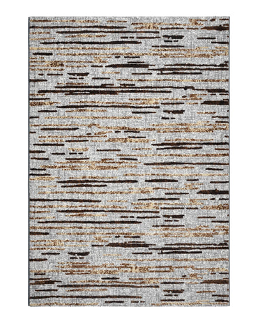 Mystic Grey and Brown Stripes Carpet