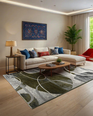 Mystic Olive & Grey Carpet