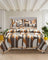 Comforter & Bedsheet Set | Abstract Design | Rust & Grey (With Free Matching Pillow Covers)