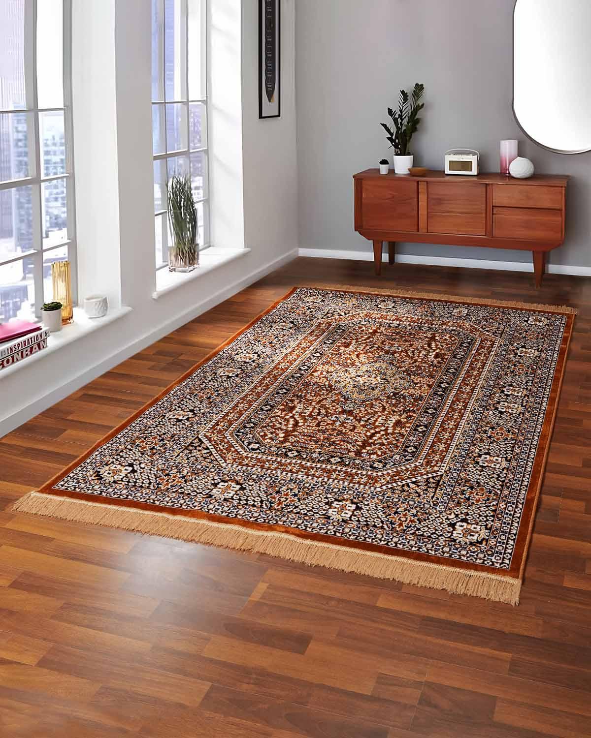 Persian Legacy Brown and Aqua Carpet