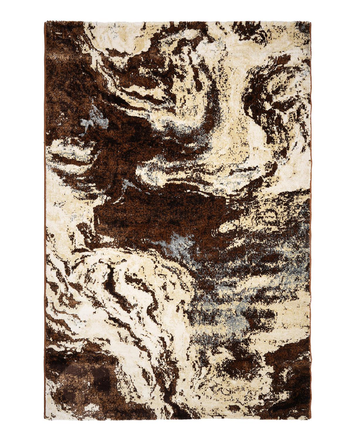 Diamond Abstract Brown Beige Wave Carpet
