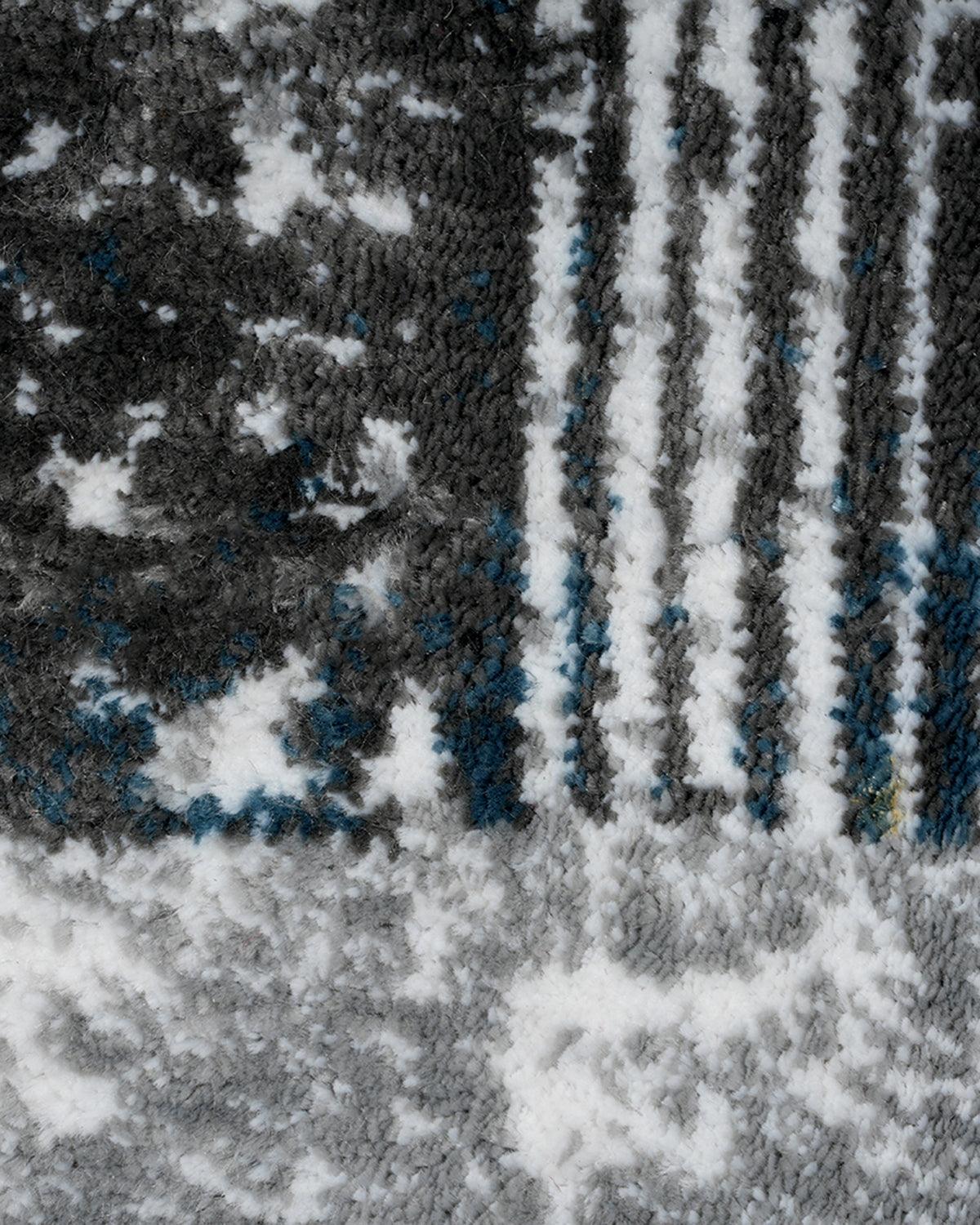 Diamond Abstract Grey Blue Carpet