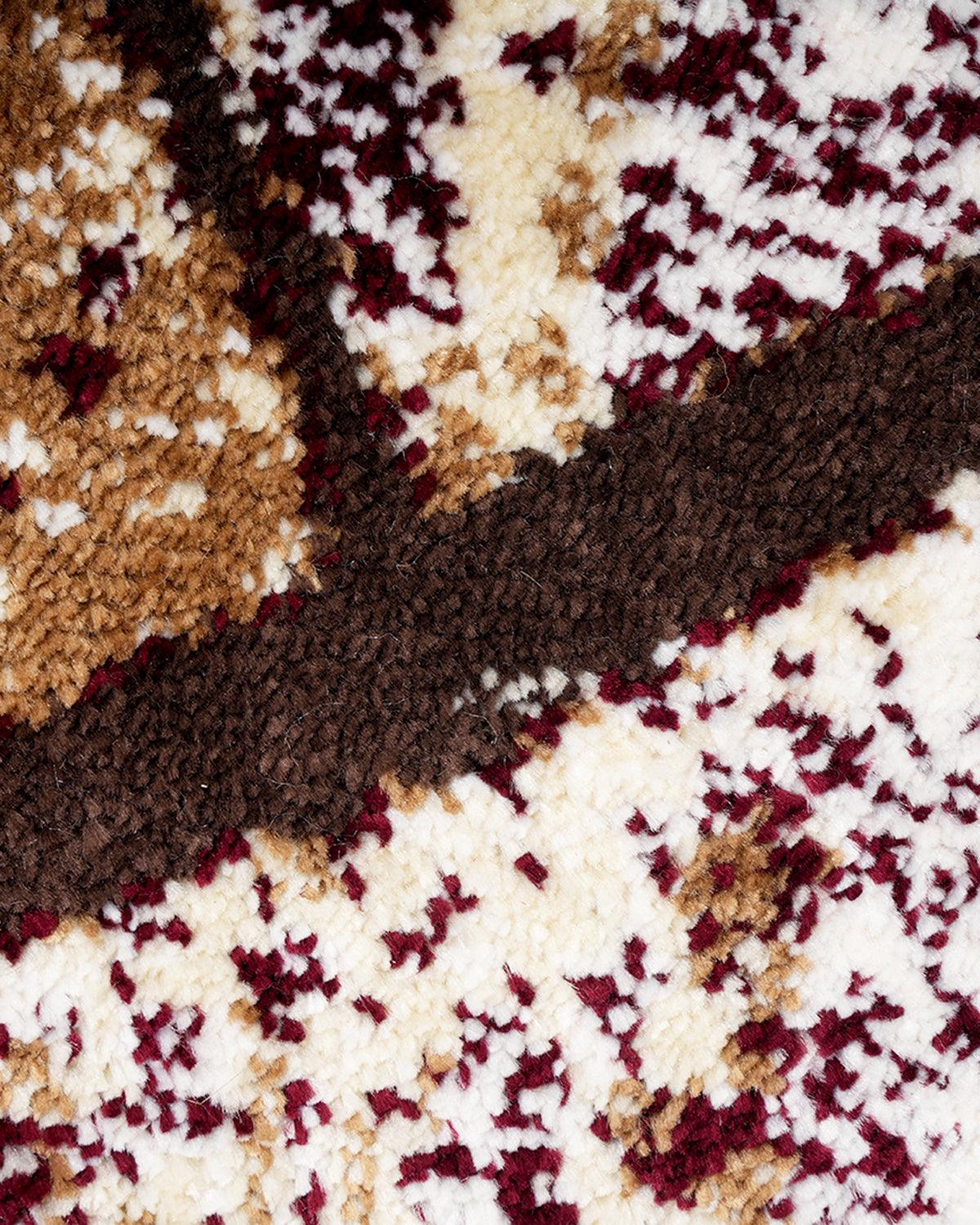 Diamond Abstract Brown Beige Cross Carpet
