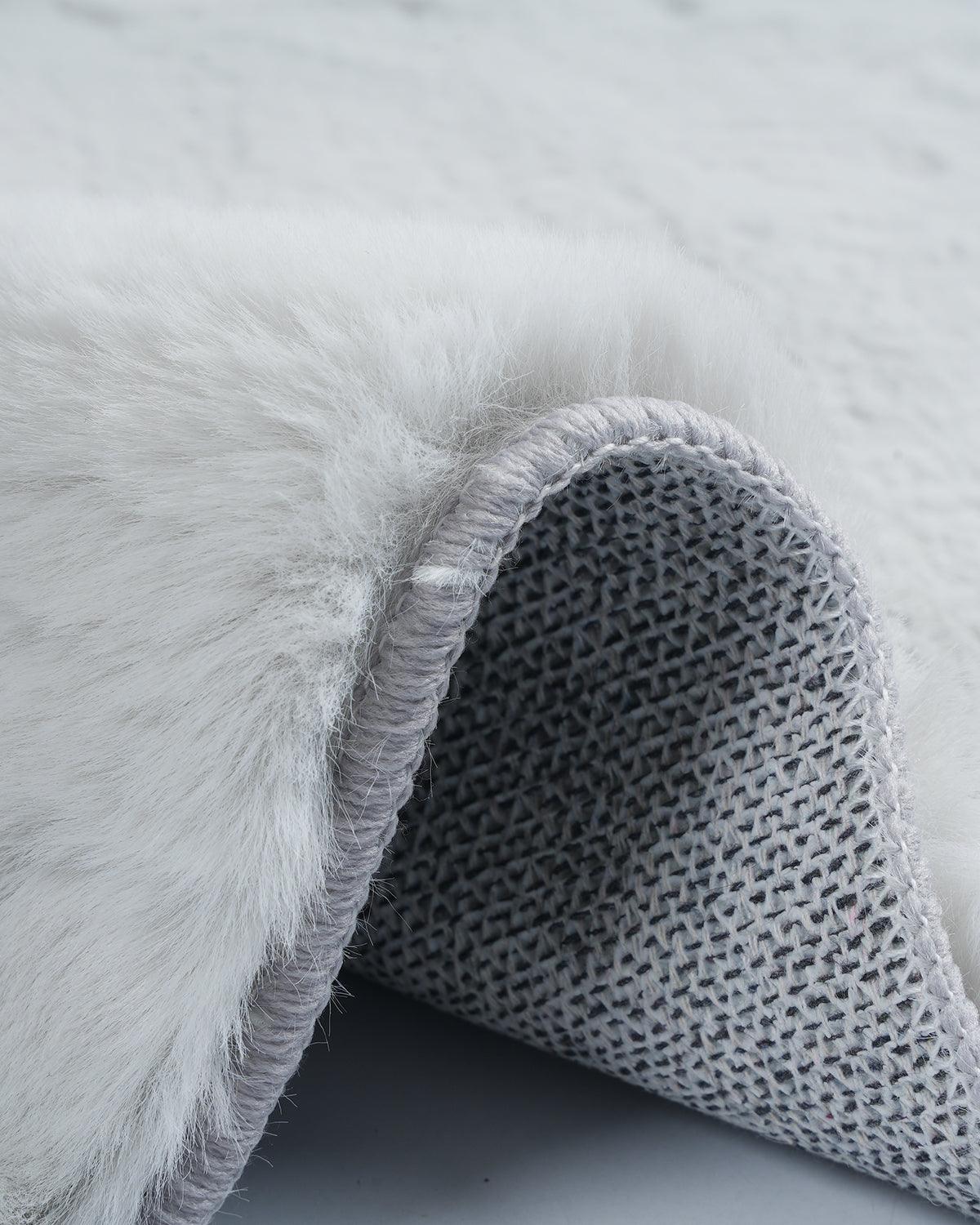 Solid Furry Light Grey Doormat (Set of 2)