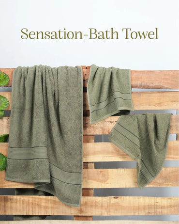 Set of 2 Sensation Bath Towel | Olive