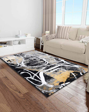 Vienna Abstract Gold and Black Carpet