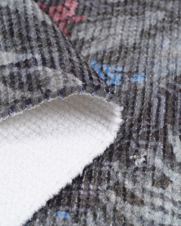 Plush Chenille Botanical Green Runner