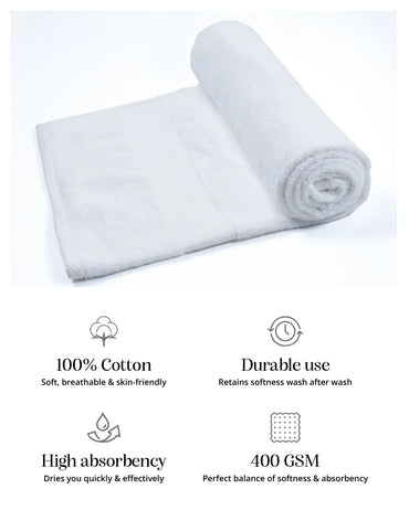 Luxe Living Bath Towel | White