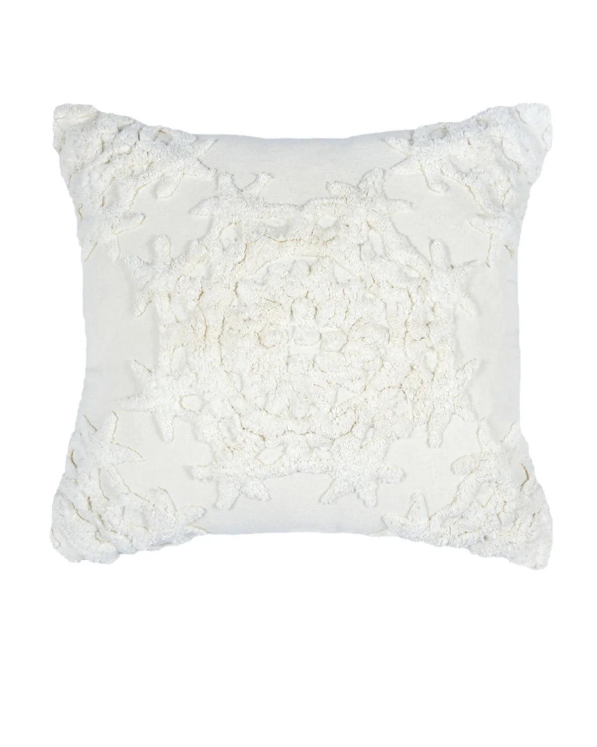 18X18 inch Boho White cotton tufted cushion covers | Set of 2