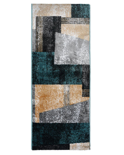 60X150 CM Vienna Runner | Modern Teal Blue and Yellow