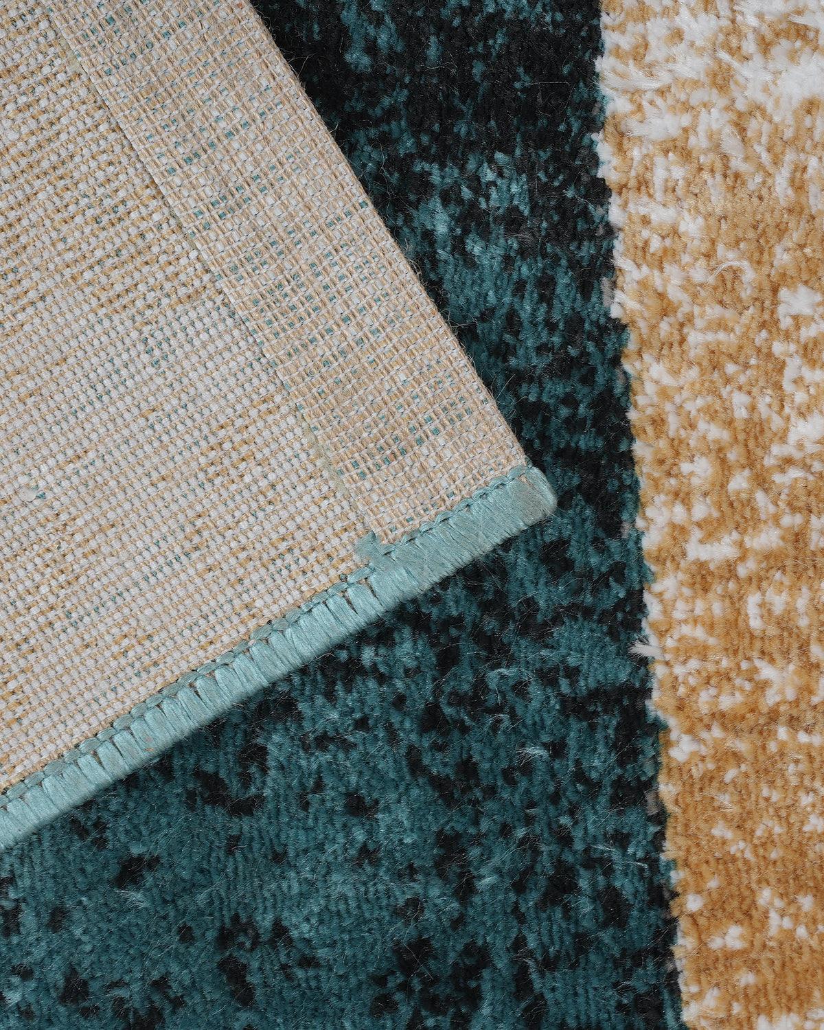 60X150 CM Vienna Runner | Modern Teal Blue and Yellow