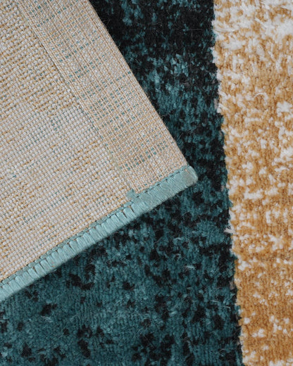 60X150 CM Vienna Runner | Modern Teal Blue and Yellow