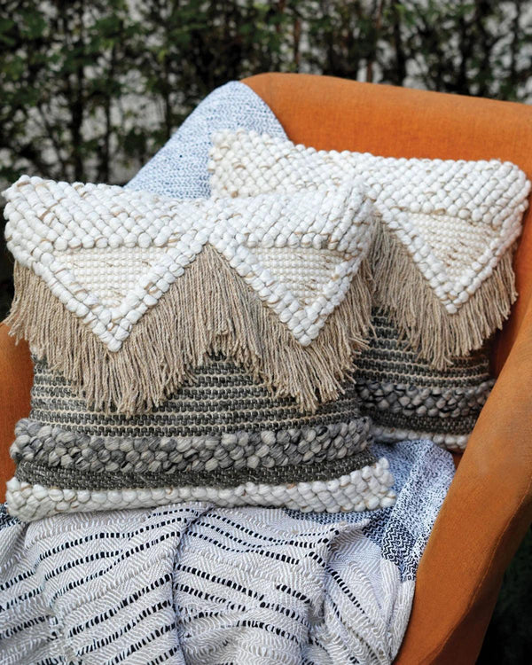 18X18 inch Boho beige cushion covers | Set of 2