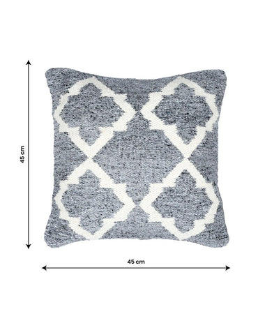 18X18 inch Moroccan silver wool cushion covers | Set of 2