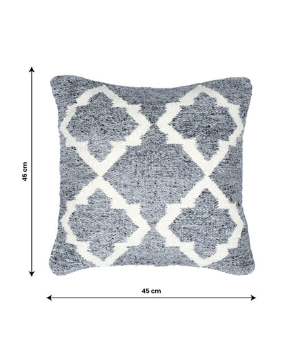 18X18 inch Moroccan silver wool cushion covers | Set of 2