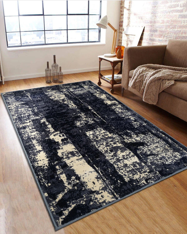 Silvora Rug | Black & White | Modern Abstract