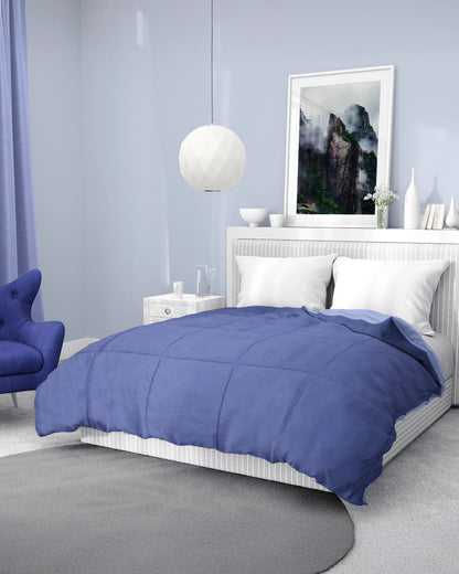 Amelia Reversible Comforter & AC Quilt | BlueBerry & Lavender | Box Design