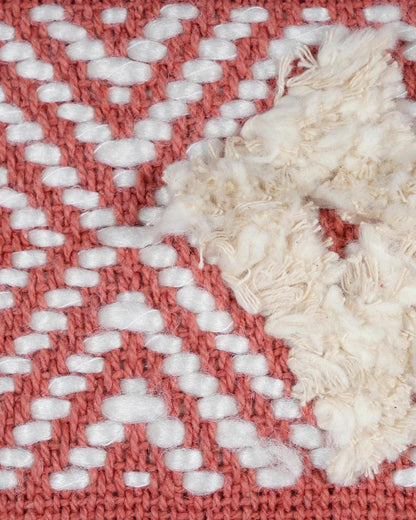 18X18 inch Candy Red tufted cotton cushion covers | Set of 2