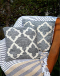 18X18 inch Moroccan silver wool cushion covers | Set of 2