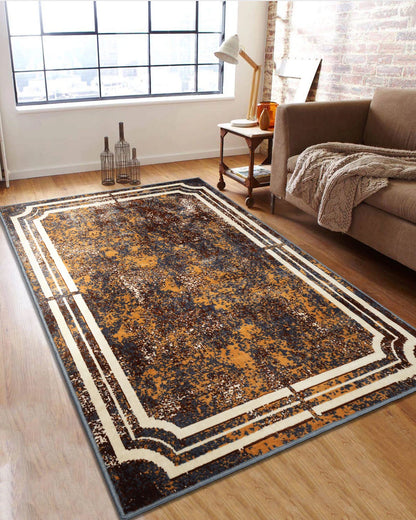 Silvora Rug | Rust & Brown | Modern Abstract