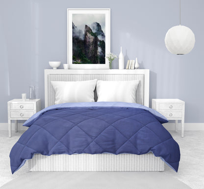 Amelia Reversible Comforter & AC Quilt |  Blueberry & Lavender | Diamond Design