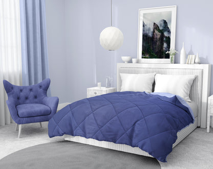 Amelia Reversible Comforter & AC Quilt |  Blueberry & Lavender | Diamond Design
