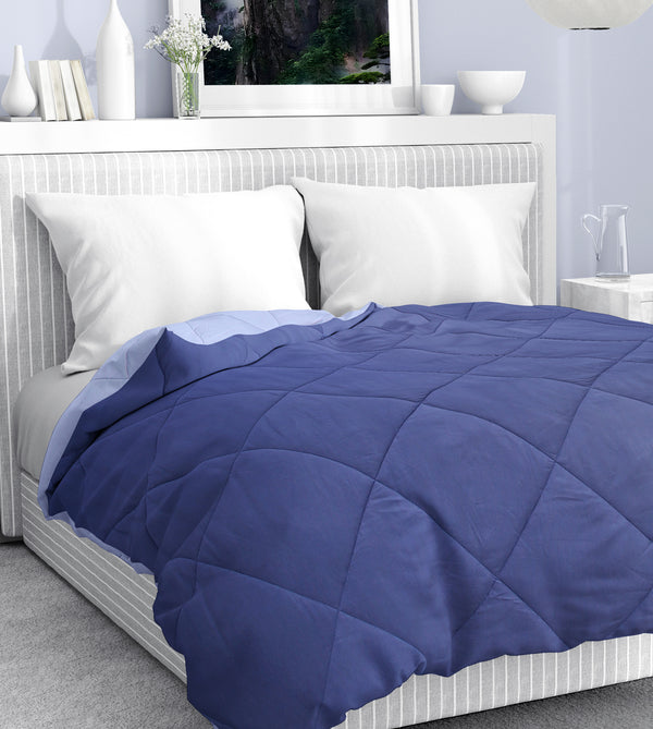 Amelia Reversible Comforter & AC Quilt |  Blueberry & Lavender | Diamond Design