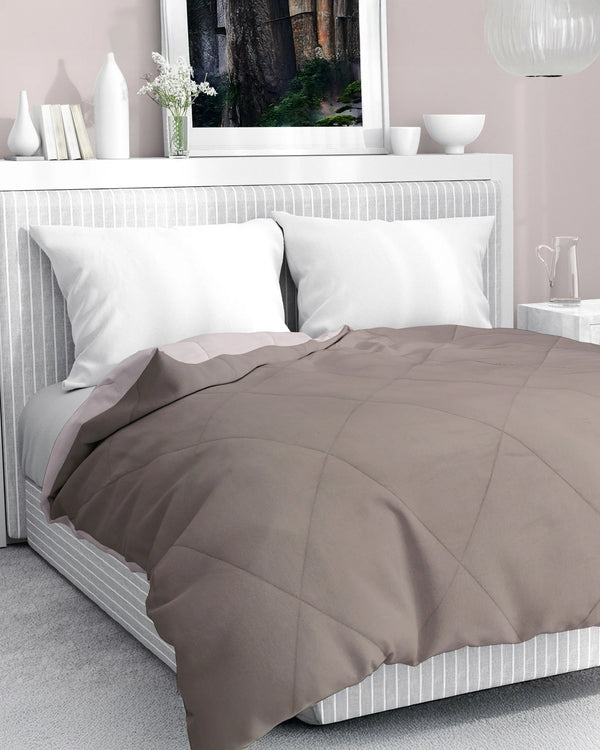 Amelia Reversible Comforter & AC Quilt |  Coco & Sand  | Diamond Design