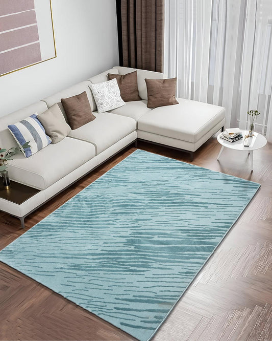 Aura Distressed Abstract Aqua Carpet