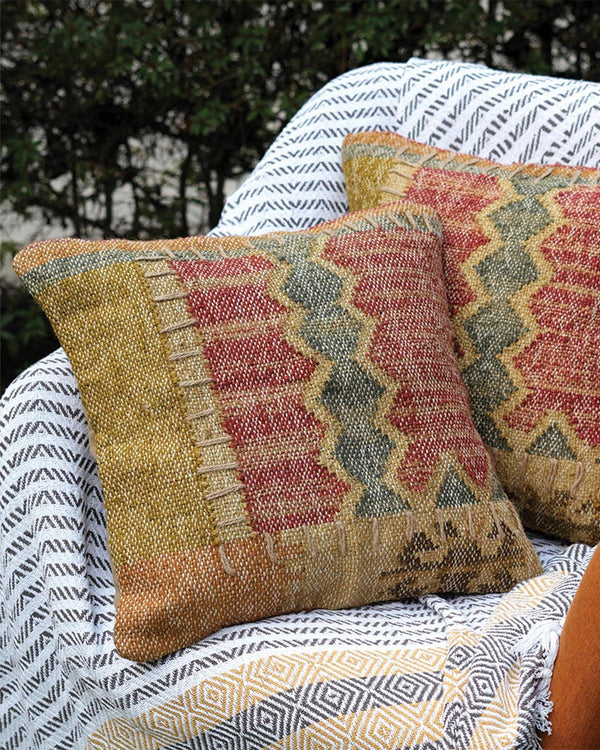 18" x 18" Mustard Red Jute cushion covers (45x45 cm)