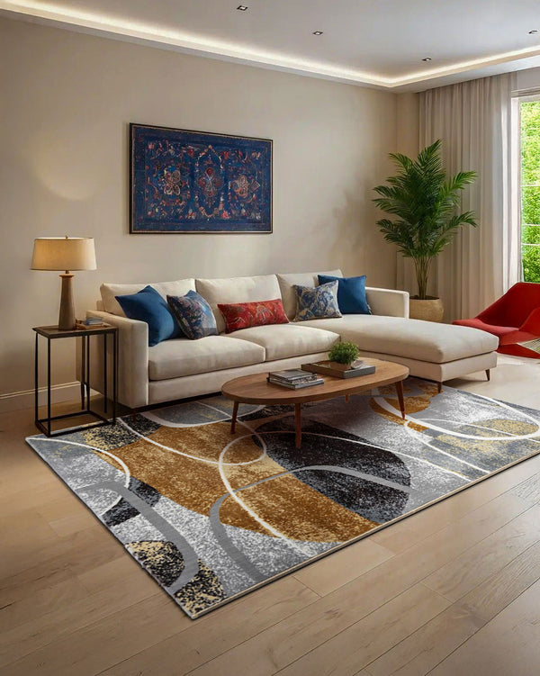 Mystic Collection Carpet  D21 | Grey & Rust