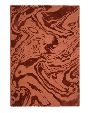 Aura Marble Print Rust Carpet