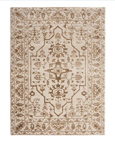 Aura Traditional Floral Light Gold Carpet