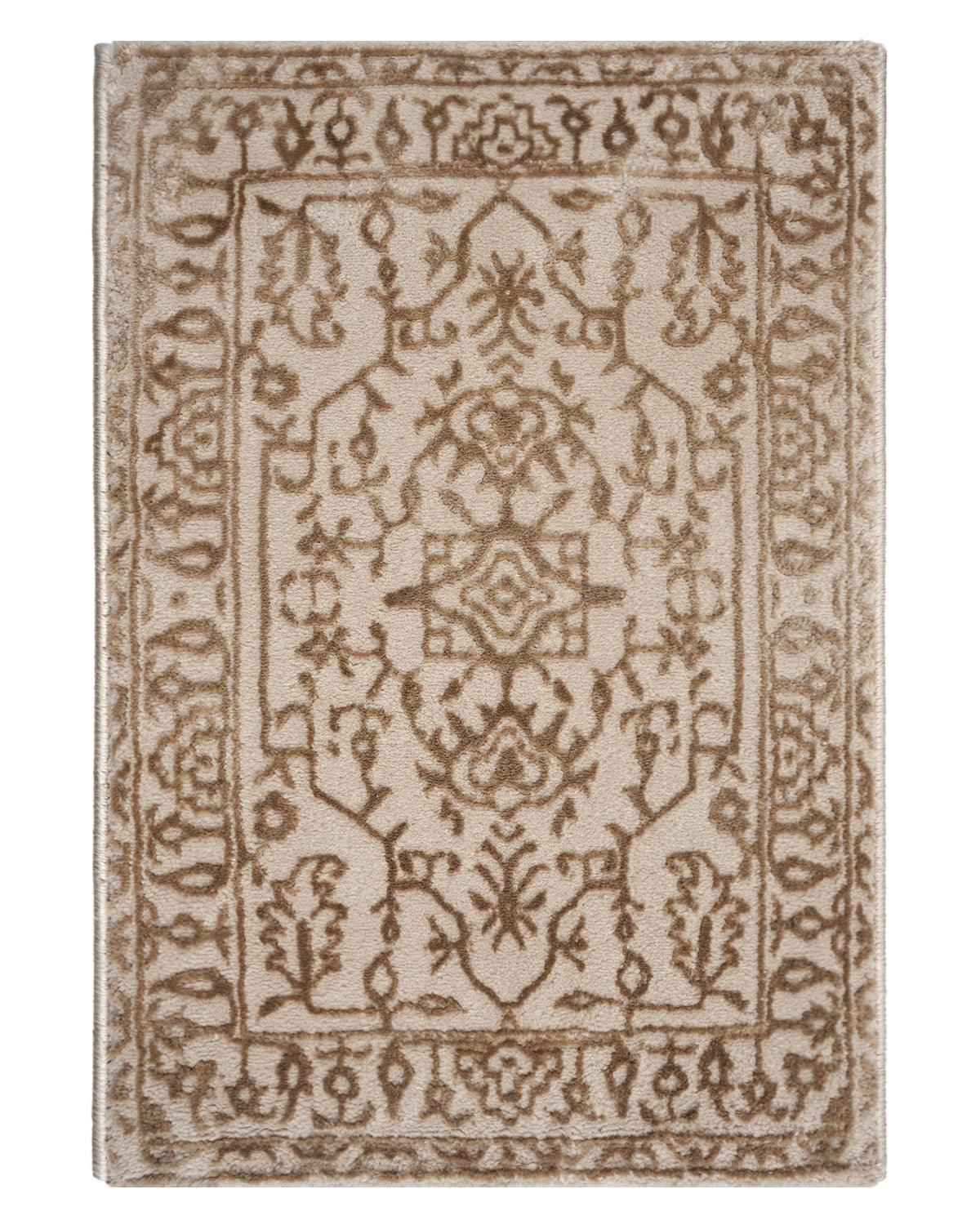 40X60 CM Aura Doormat | Traditional Floral Light Gold