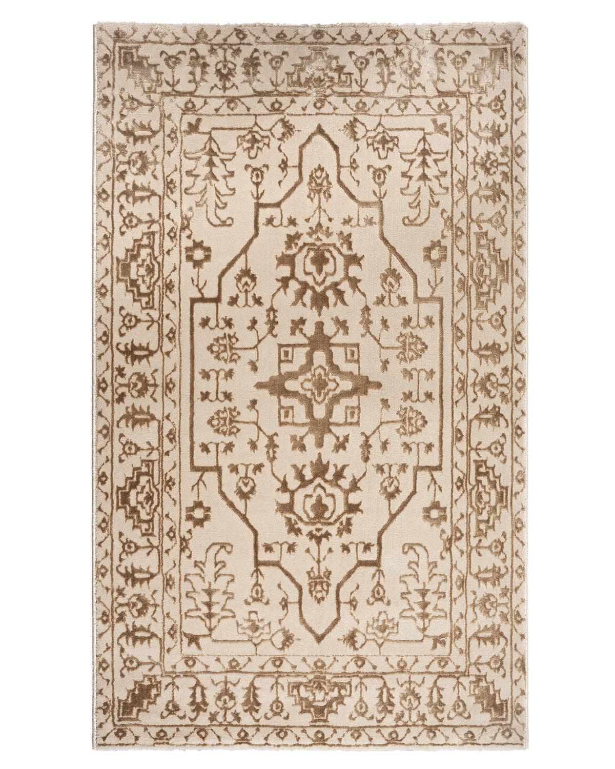 Aura Carpet | Traditional Floral Light Gold
