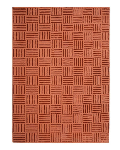 Aura Carpet | Striped Grid Rust