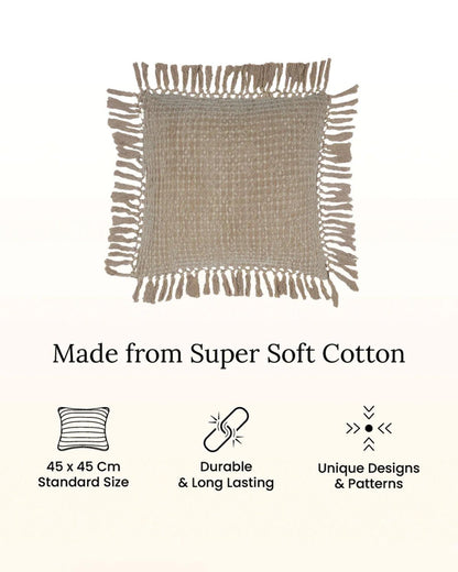 18X18 inch Brown Waffle cotton cushion covers | Set of 2