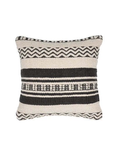 18X18 inch Handcrafted black cotton cushion covers | Set of 2