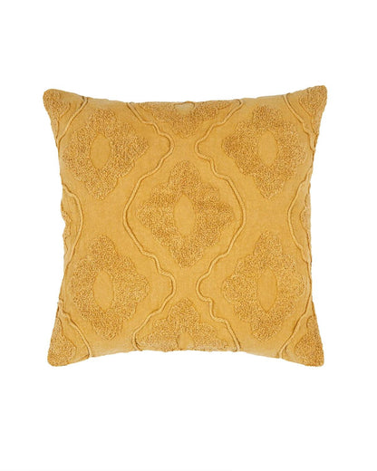 18X18 inch Yellow tufted cotton cushion covers | Set of 2